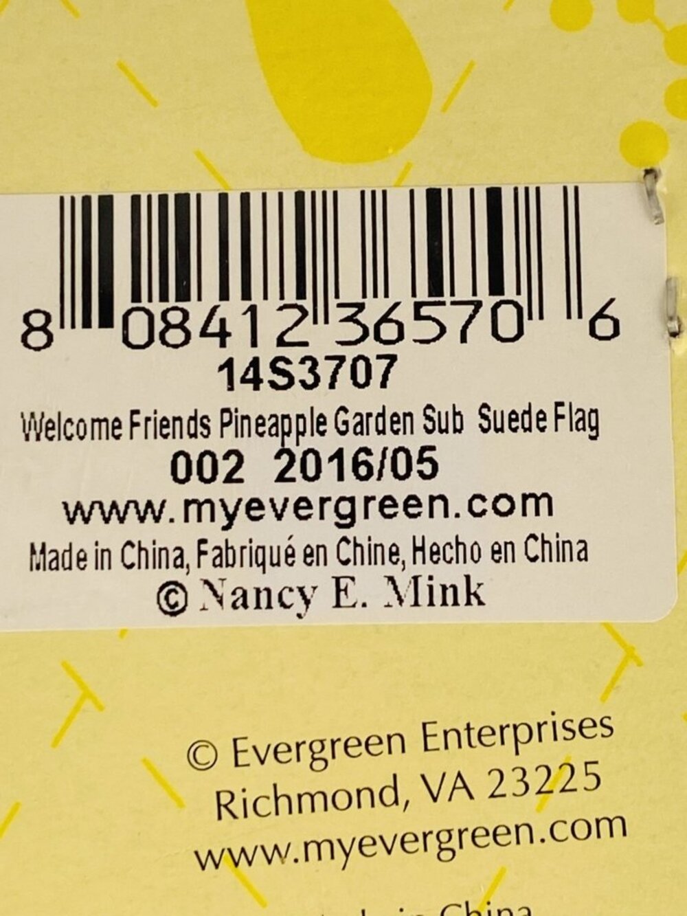 NEW Evergreen Welcome Friends Pineapple Magnolias Suede Garden Flag 12.5”x18” DS - Picture 5 of 7